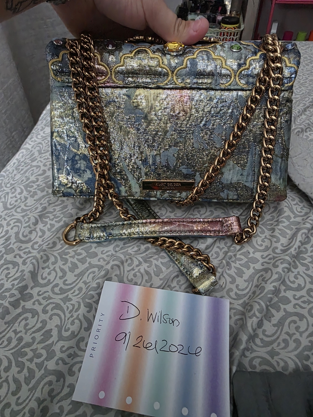 KURT GEIGER Multicolor Floral Gem Shoulder Bag - Picture 8 of 9